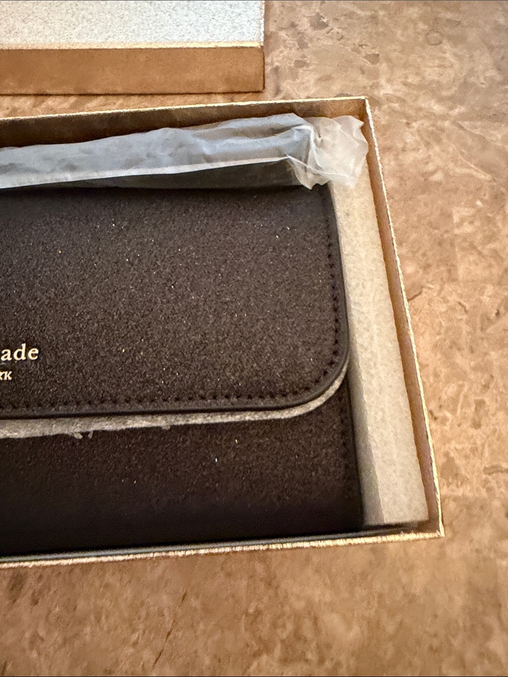 kate spade NWT Black Leather Wallet Wristlet with Gold Logo NIB - Picture 17 of 17